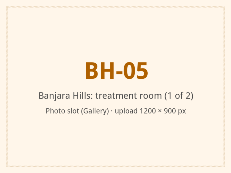 [ALT: Treatment room, Vitali Wellness & Spa, Banjara Hills]