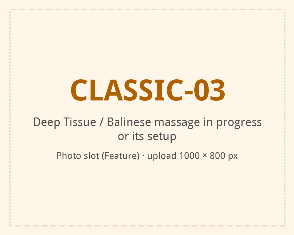 [ALT: Deep Tissue / Balinese massage in progress or its setup, Vitali Wellness & Spa]