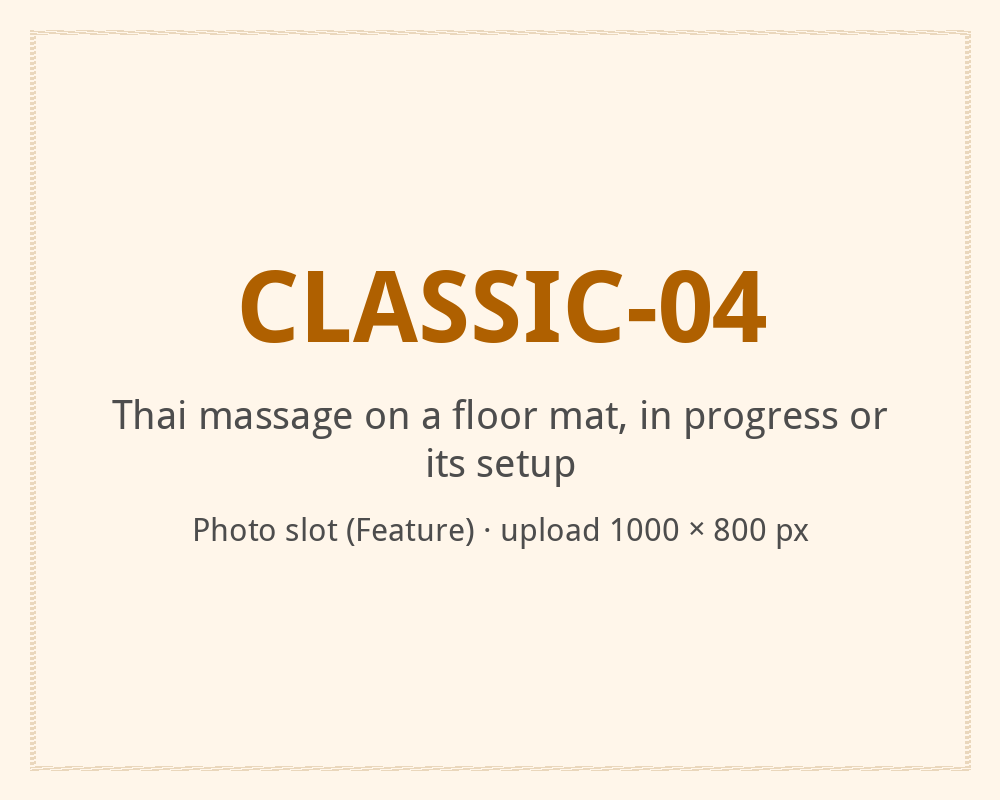 [ALT: Thai massage on a floor mat, in progress or its setup, Vitali Wellness & Spa]