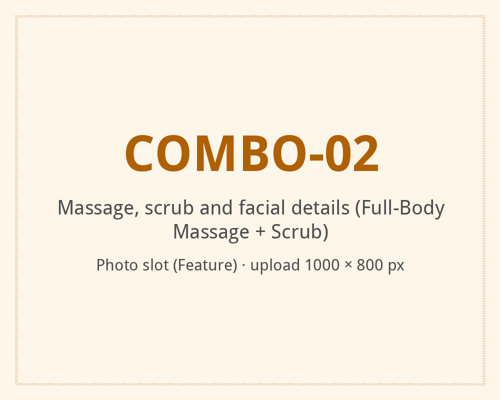 [ALT: Massage, scrub and facial details (Full-Body Massage + Scrub), Vitali Wellness & Spa]