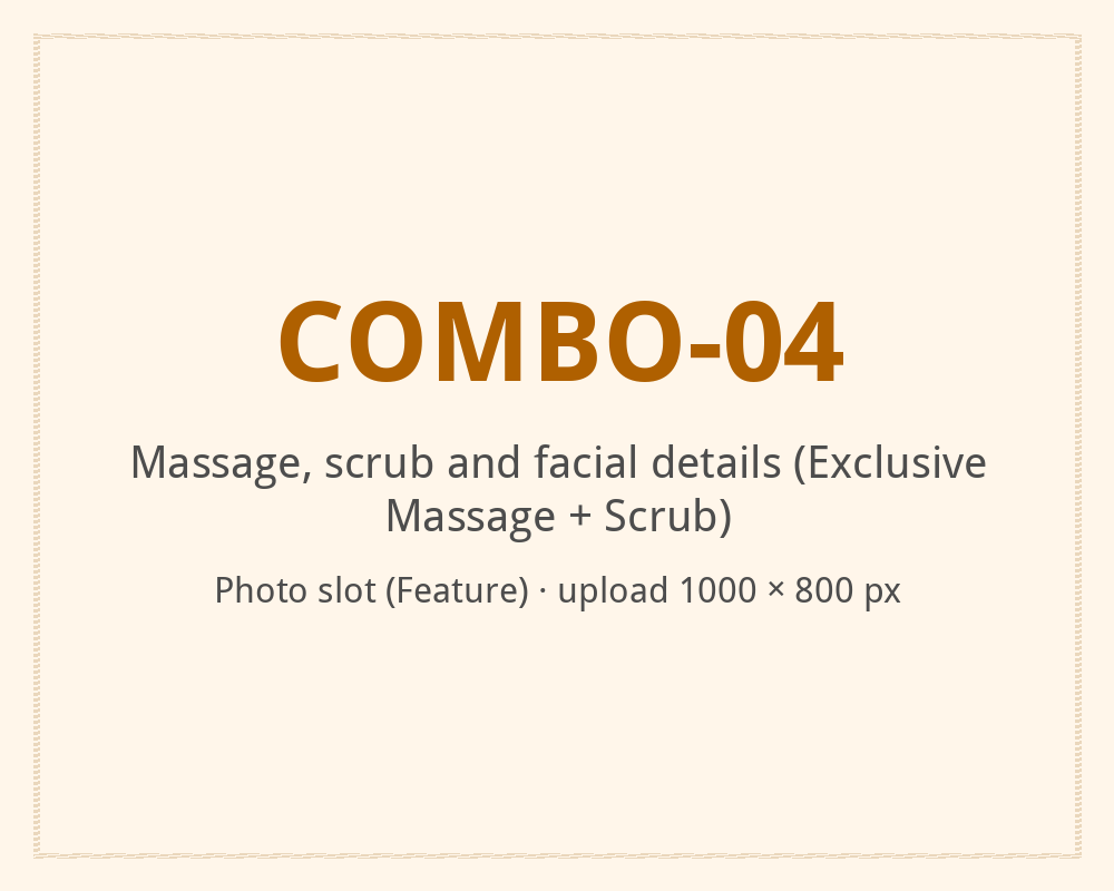 [ALT: Massage, scrub and facial details (Exclusive Massage + Scrub), Vitali Wellness & Spa]