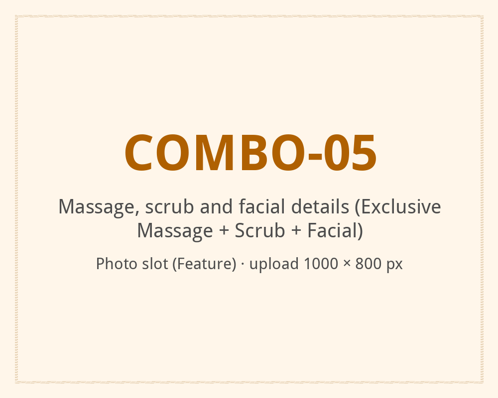 [ALT: Massage, scrub and facial details (Exclusive Massage + Scrub + Facial), Vitali Wellness & Spa]