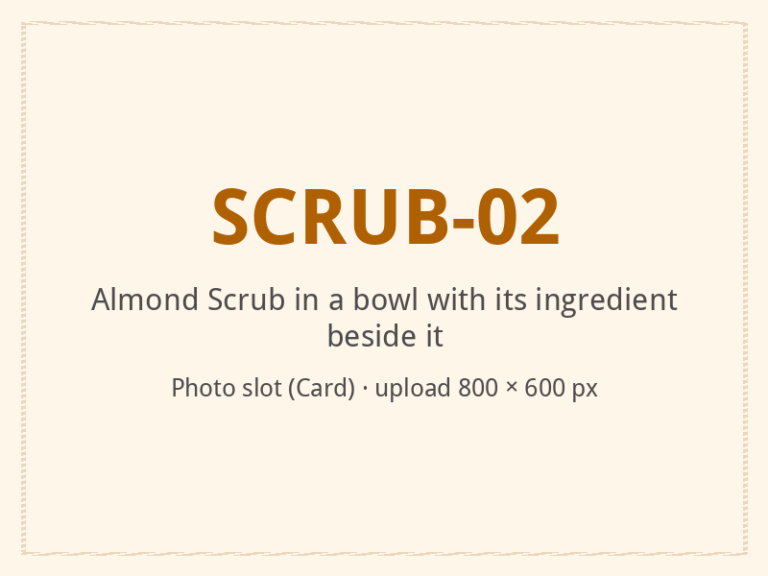 [ALT: Almond Scrub in a bowl with its ingredient beside it, Vitali Wellness & Spa]