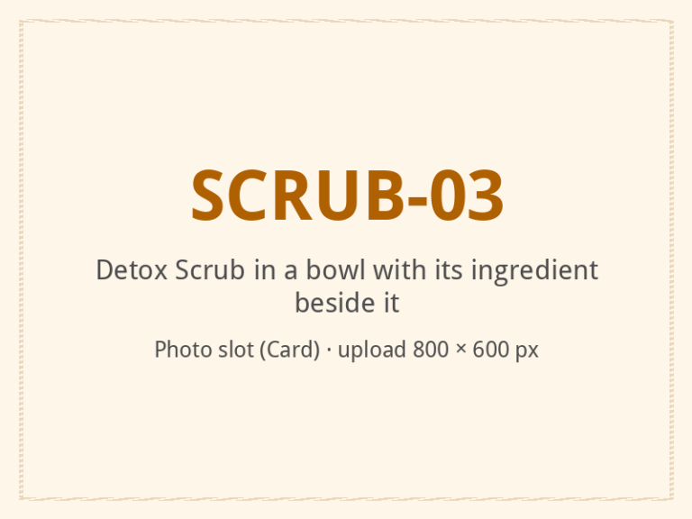 [ALT: Detox Scrub in a bowl with its ingredient beside it, Vitali Wellness & Spa]