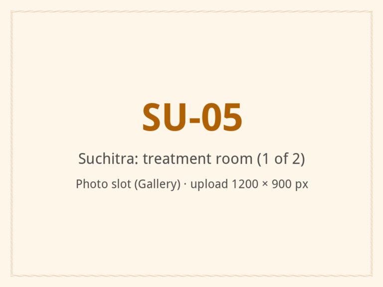 [ALT: Treatment room, Vitali Wellness & Spa, Suchitra]