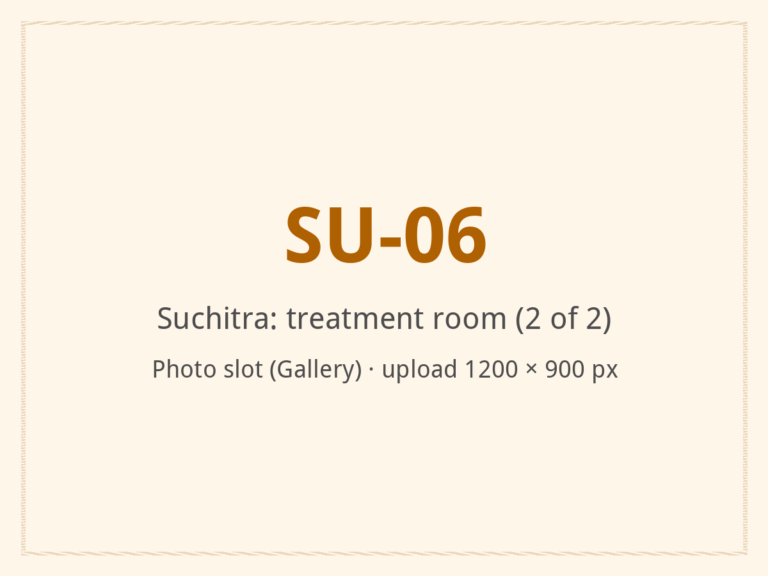 [ALT: Treatment room, Vitali Wellness & Spa, Suchitra]